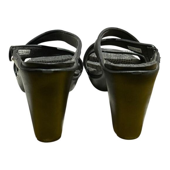 Crocs Patricia Wedge Sandals Black Women's Size 10 Comfort Slip On Shoes - Picture 5 of 9